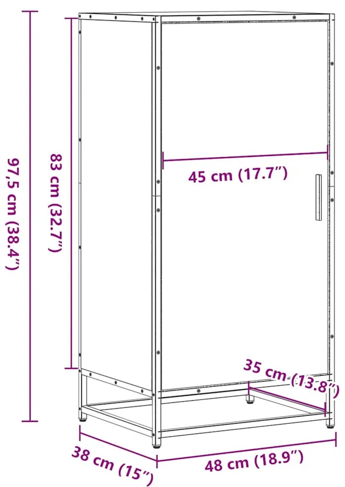 ΠΑΠΟΥΤΣΟΘΗΚΗ SONOMA ΔΡΥΣ 48X38X97,5 ΕΚ. ΑΠΟ ΕΠΕΞΕΡΓΑΣΜΕΝΟ ΞΥΛΟ 849200