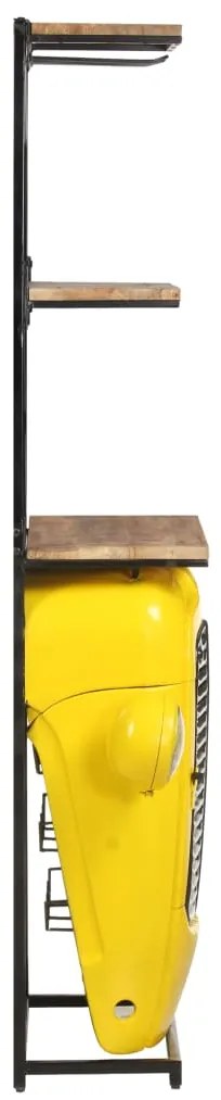 vidaXL Κάβα Κρασιών Κίτρινη Όψη Τρακτέρ 49x31x172 εκ.Μασίφ Ξύλο Μάνγκο