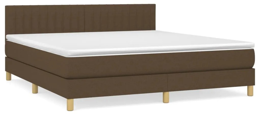 ΚΡΕΒΑΤΙ BOXSPRING ΜΕ ΣΤΡΩΜΑ ΣΚΟΥΡΟ ΚΑΦΕ 180X200 ΕΚ ΥΦΑΣΜΑΤΙΝΟ 3140796