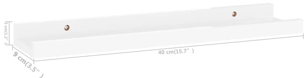Ράφια Τοίχου 4 τεμ. Γυαλιστερό Λευκό 40 x 9 x 3 εκ. - Λευκό