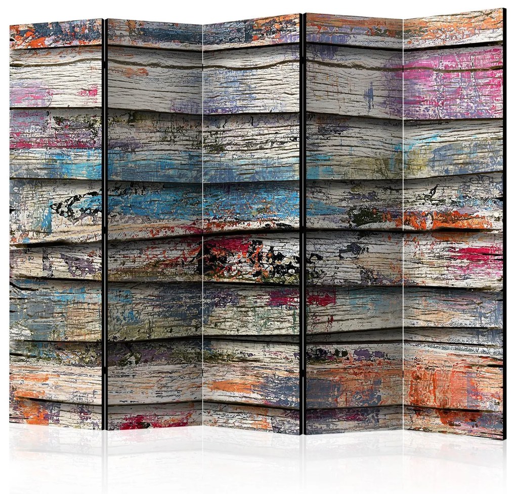 Διαχωριστικό με 5 τμήματα - Colourful Wood II [Room Dividers] 225x172