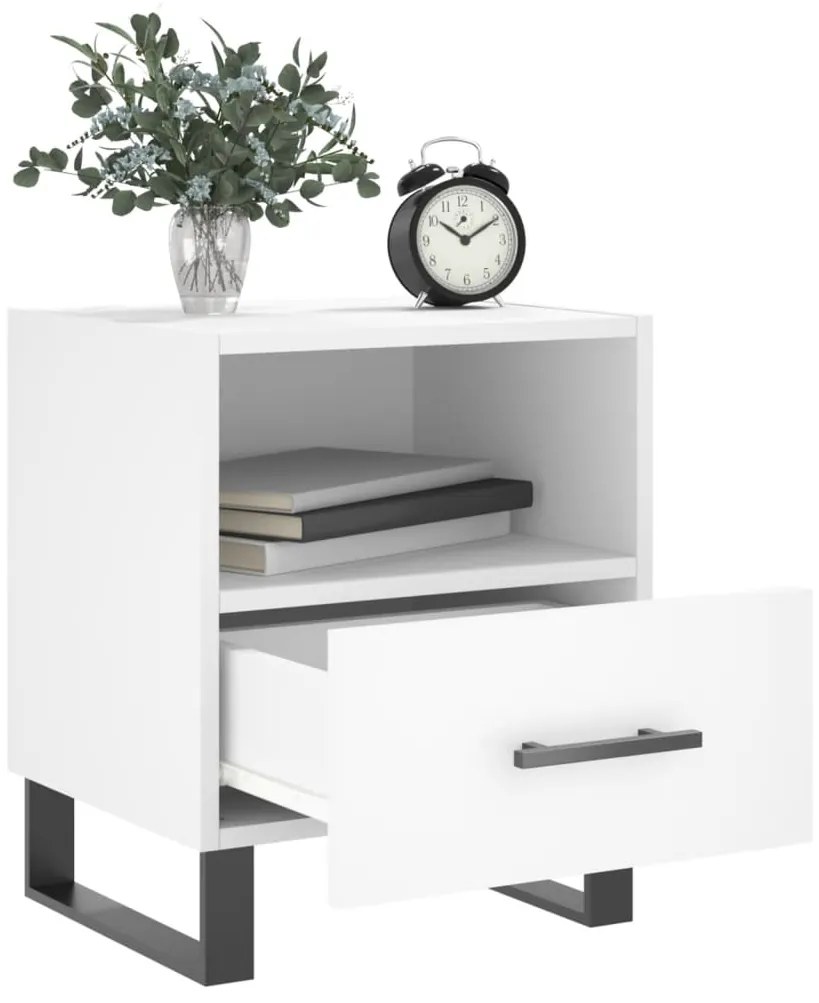 vidaXL Κομοδίνο Λευκό 40 x 35 x 47,5 εκ. από Επεξεργασμένο Ξύλο
