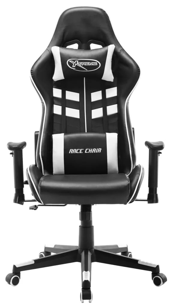 vidaXL Καρέκλα Gaming Ασπρόμαυρη από Συνθετικό Δέρμα