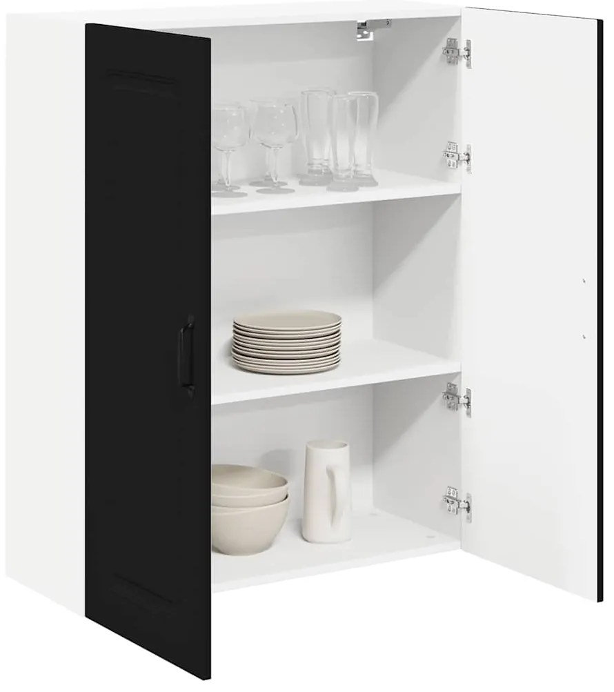 vidaXL Κρεμαστό ντουλάπι κουζίνας με ράφι Μαύρο 80 x 31 x 100 εκ.