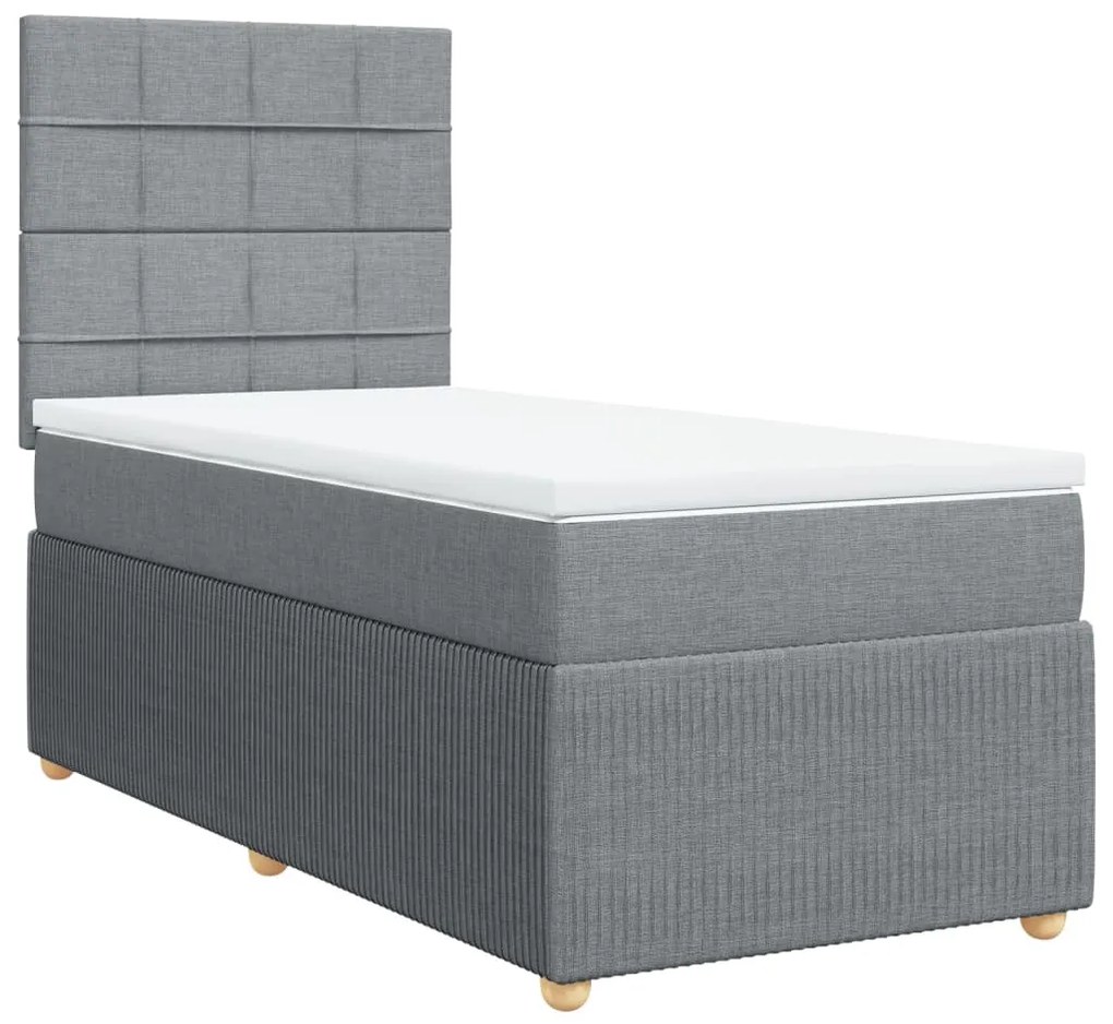 ΚΡΕΒΑΤΙ BOXSPRING ΜΕ ΣΤΡΩΜΑ ΑΝΟΙΧΤΟ ΓΚΡΙ 80X200 ΕΚ. ΥΦΑΣΜΑΤΙΝΟ 3291883