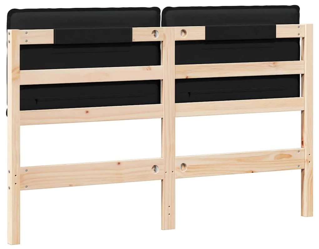 vidaXL Ταπετσαρισμένο κεφαλάρι με κεφαλάρι Φυσικό και Μαύρο 160 cm