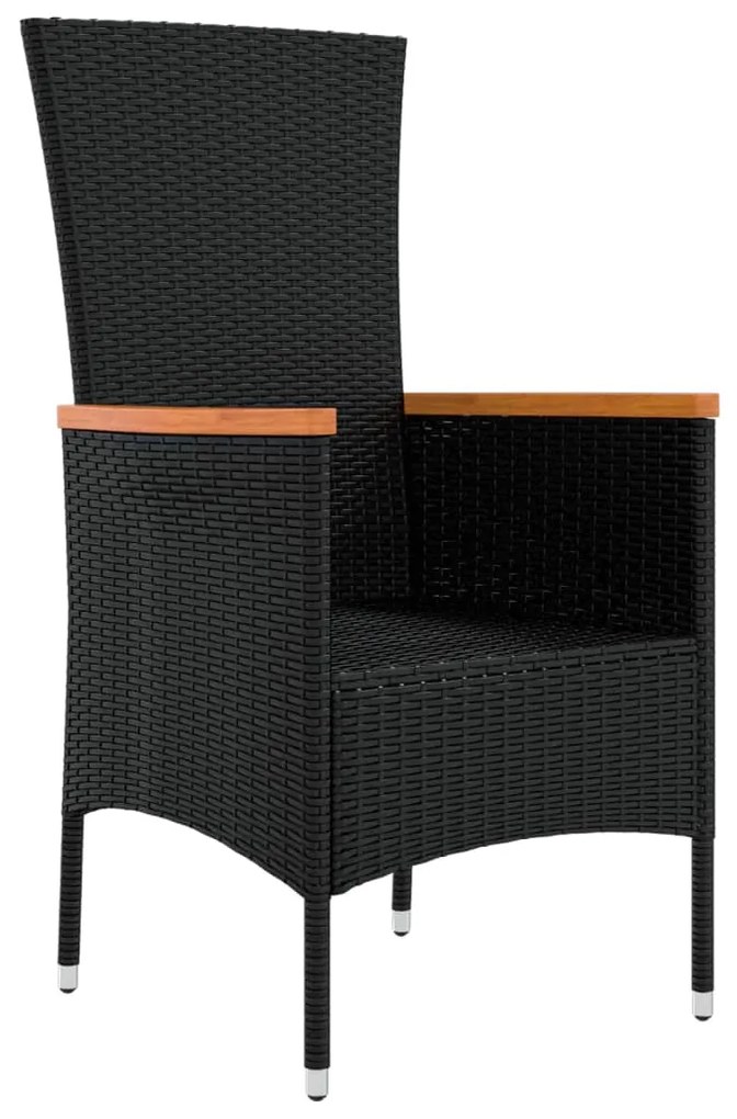 vidaXL Καρέκλες Κήπου 4 τεμ. Μαύρο από Συνθετικό Ρατάν με Μαξιλάρια
