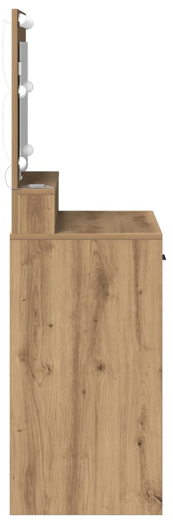 vidaXL Καθρέπτης Μακιγιάζ με LED Φώτα σε Artisan Oak 79x41x135 εκ.