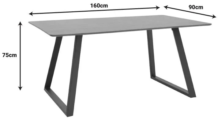 Τραπέζι Winor καρυδί mdf-πόδι μαύρο μεταλλικό 160x90x75εκ