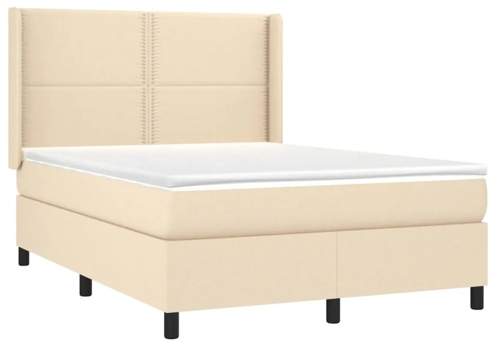 ΚΡΕΒΑΤΙ BOXSPRING ΜΕ ΣΤΡΩΜΑ ΚΡΕΜ 140X200 ΕΚ. ΥΦΑΣΜΑΤΙΝΟ 3131358