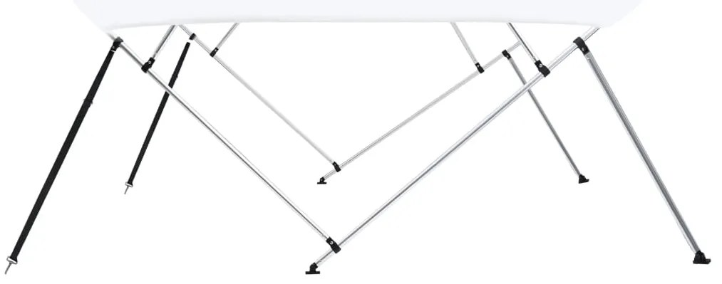 vidaXL Τέντα Σκάφους με 4 Αψίδες Λευκή 243 x (230-244) x 137 εκ.