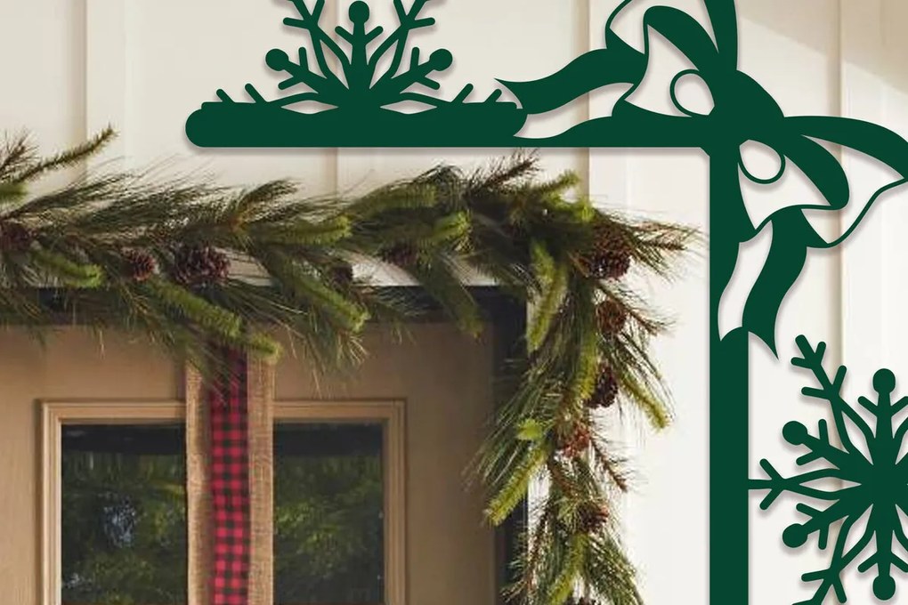 Σετ των 2 Intra απο ξύλο plywood 3mm-4mm πάχος Χριστουγεννιάτικη γωνιακή πόρτα με λέιζερ Δίασταση 15x15 cm INTRAFABR-102515799