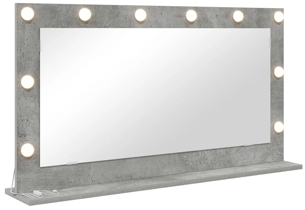 vidaXL Καθρέφτης μακιγιάζ Γκρι τσιμέντο 100 x 55 x 18 εκ Ορθογώνιος