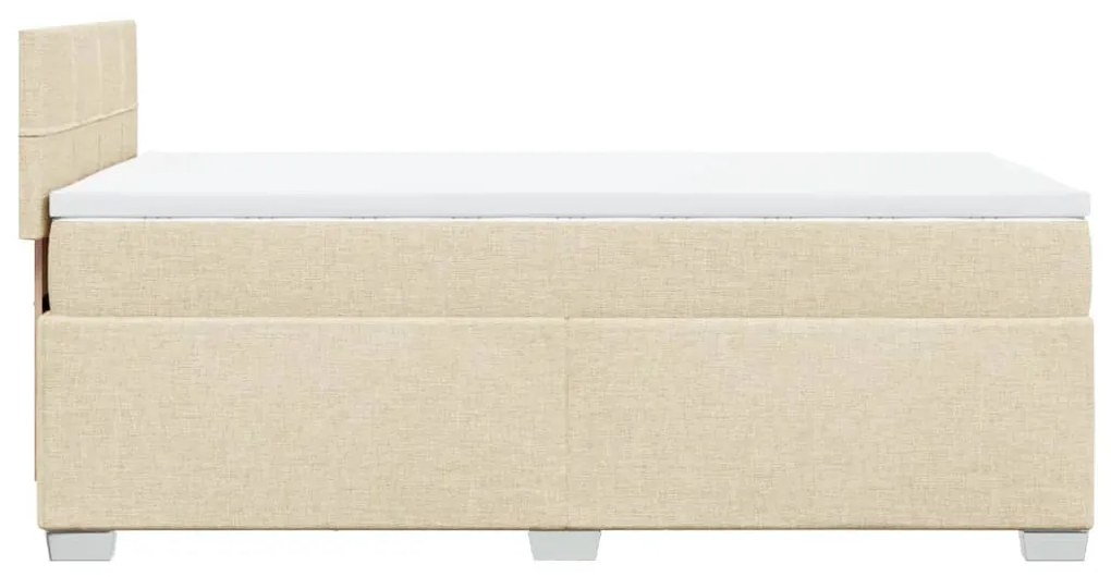 Κρεβάτι Boxspring με Στρώμα Κρεμ 80 x 200 εκ. Υφασμάτινο - Κρεμ