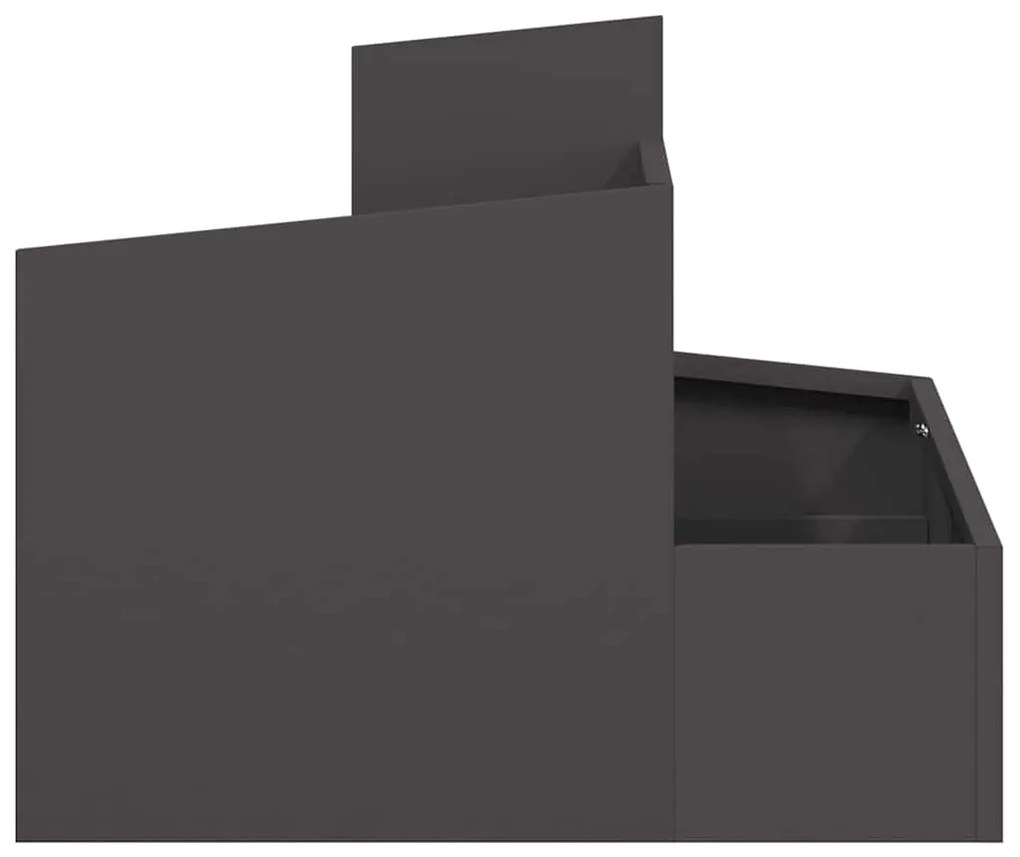 vidaXL Γλάστρα Κήπου Μαύρο 60 x 60 x 50 εκ Ατσάλι