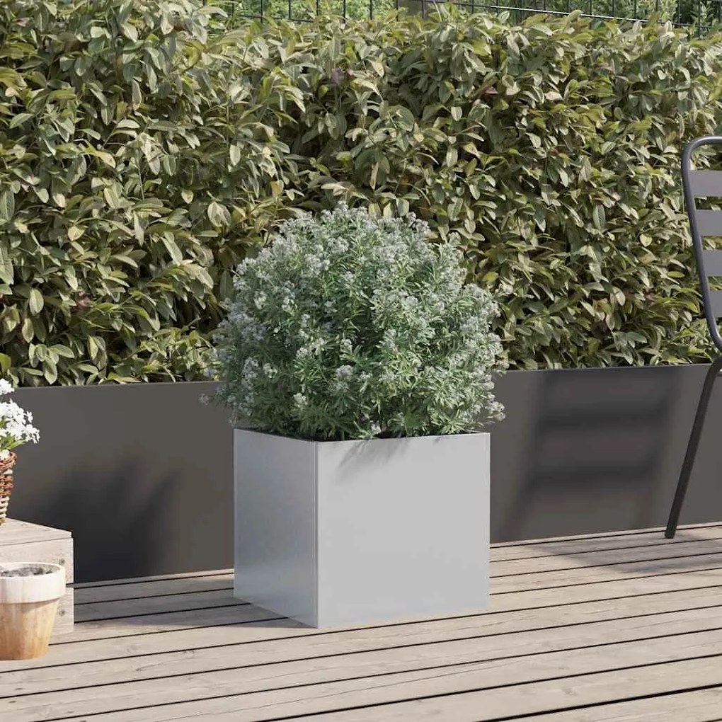 vidaXL Ζαρντινιέρα Ασημί 32 x 30 x 29 εκ. από Γαλβανισμένο Χάλυβα
