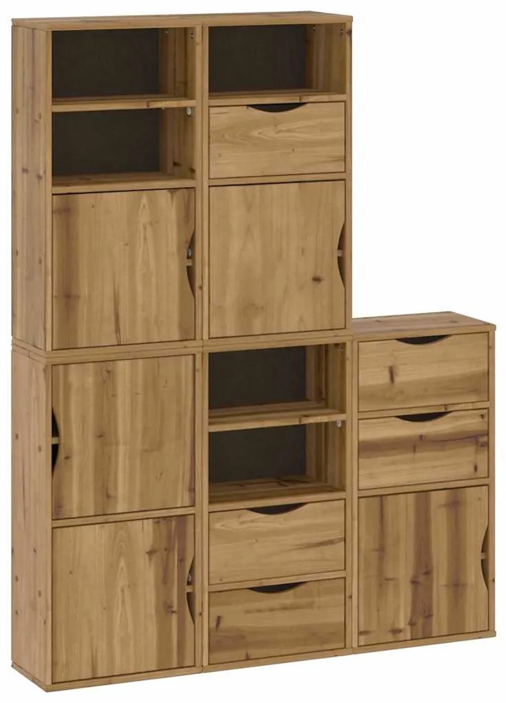 vidaXL Πλαϊνά ντουλάπια 5 τεμ. ODDA 40x24x79 εκ. από Μασίφ Ξύλο Πεύκου