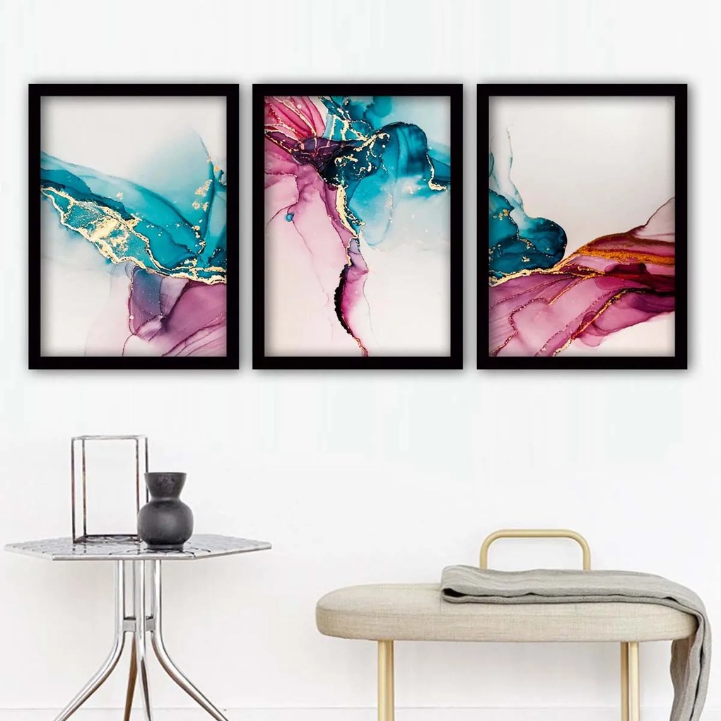 Τρίπτυχος Πίνακας Με Κορνίζα (105x45) A-G 364LUL1332 3SC156