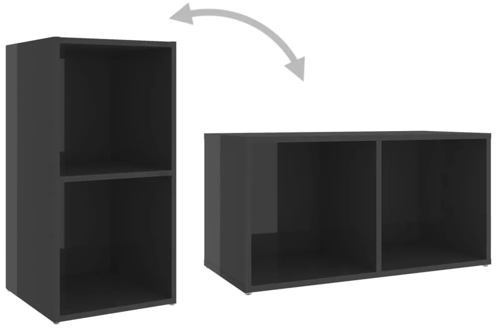 vidaXL Έπιπλα Τηλεόρασης 2 τεμ. Γυαλ. Γκρι 72x35x36,5 εκ. Επεξ. Ξύλο