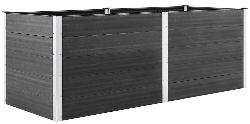 vidaXL Ζαρντινιέρα Υπερυψωμένη Γκρι 250 x 100 x 91 εκ. από WPC