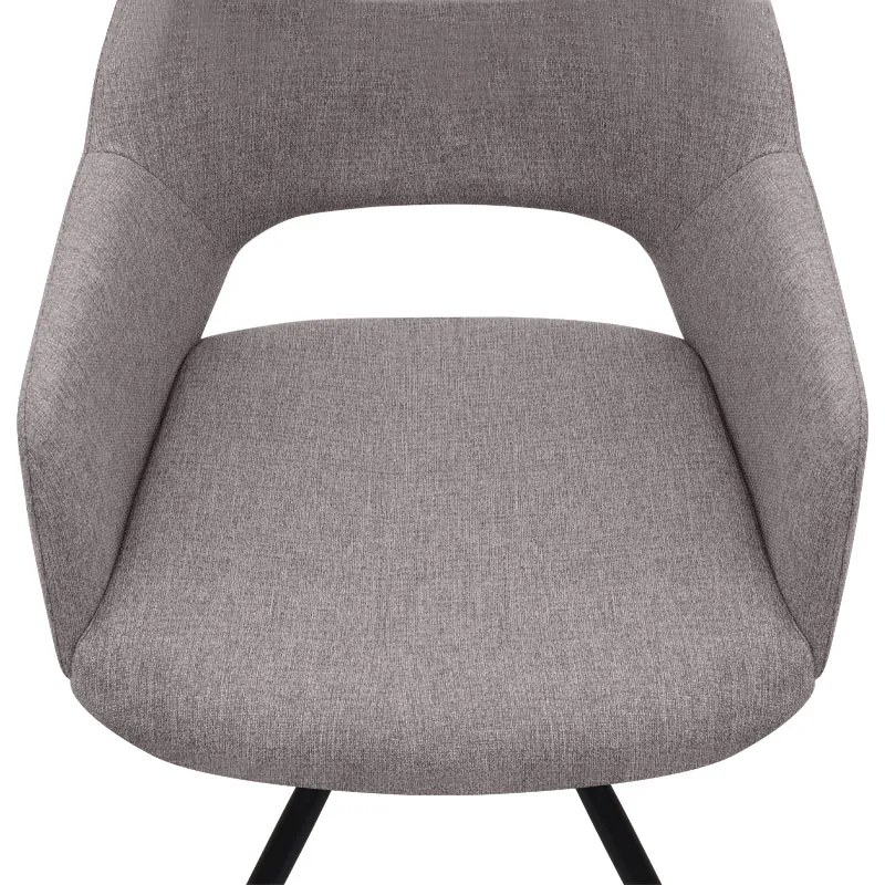 Πολυθρόνα τραπεζαρίας Gabriel Megapap ανοιχτό μπεζ ύφασμα - μεταλλικό μαύρο πόδι 58x60x85εκ.