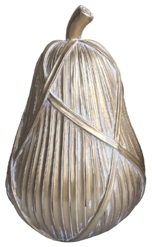 Διακοσμητικό Αντικείμενο Επιτραπέζιο Tricot Poire 020754 11,5x11,5xH17,8cm Gold Polyresin