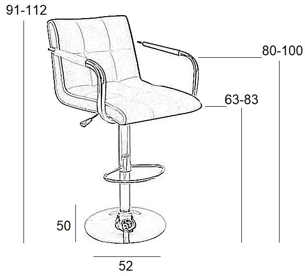 ΣΚΑΜΠΟ ΜΠΑΡ 2ΤΜΧ BAR54 ΜΑΥΡΟ PU 52X50X112ΕΚ.