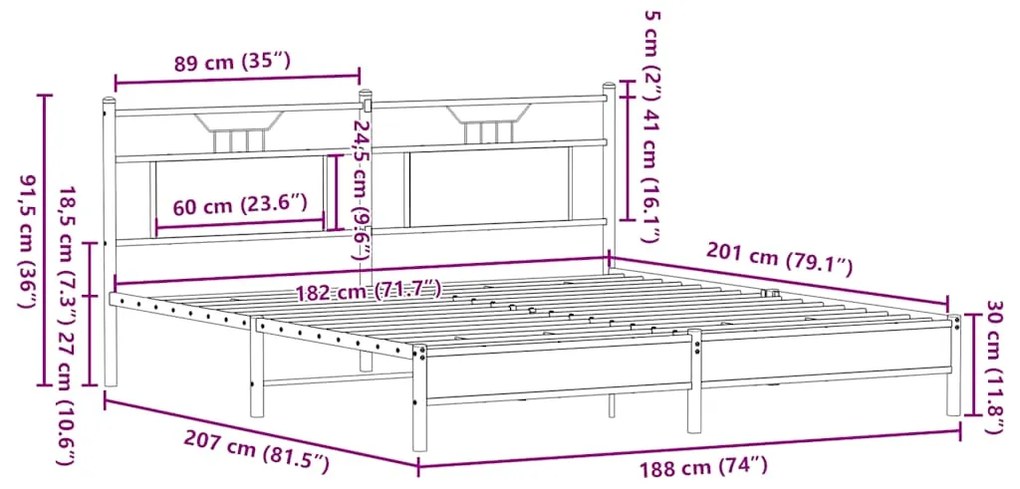 ΠΛΑΙΣΙΟ ΚΡΕΒΑΤΙΟΥ ΧΩΡ. ΣΤΡΩΜΑ ΚΑΦΕ ΔΡΥΣ 183X203 ΕΚ ΕΠΕΞ. ΞΥΛΟ 4107002