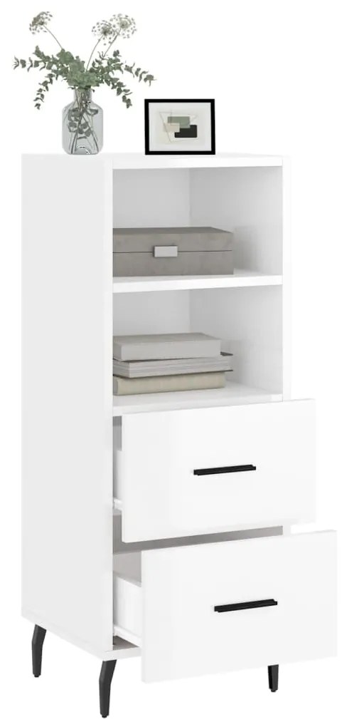 vidaXL Ντουλάπι Γυαλιστερό Λευκό 34,5x34x90 εκ. Επεξεργασμένο Ξύλο