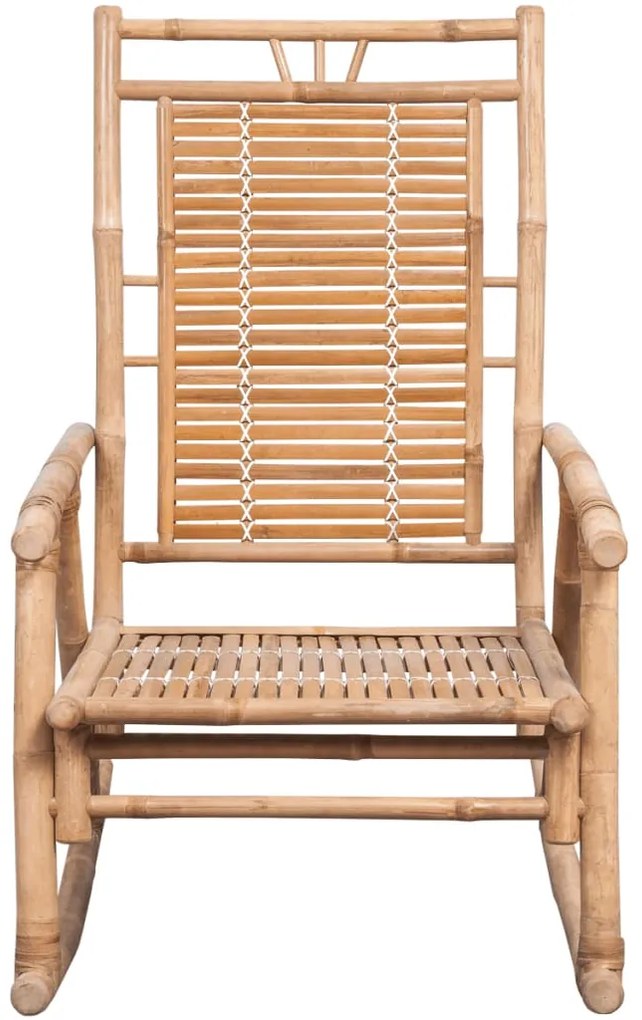 vidaXL Πολυθρόνα Kουνιστή από Μπαμπού με Μαξιλάρι