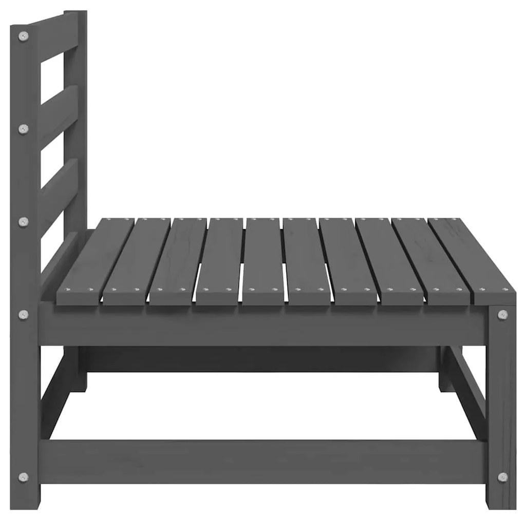 vidaXL Καναπέδες Κήπου Μεσ. 2 τεμ. Γκρι Μασίφ Ξύλο Πεύκου με Μαξιλάρια