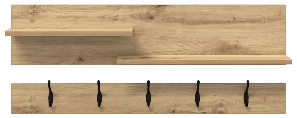 vidaXL Τοίχου Κρεμάστρα με ράφι artisan δρυς 90 x 15 x 36 εκ.