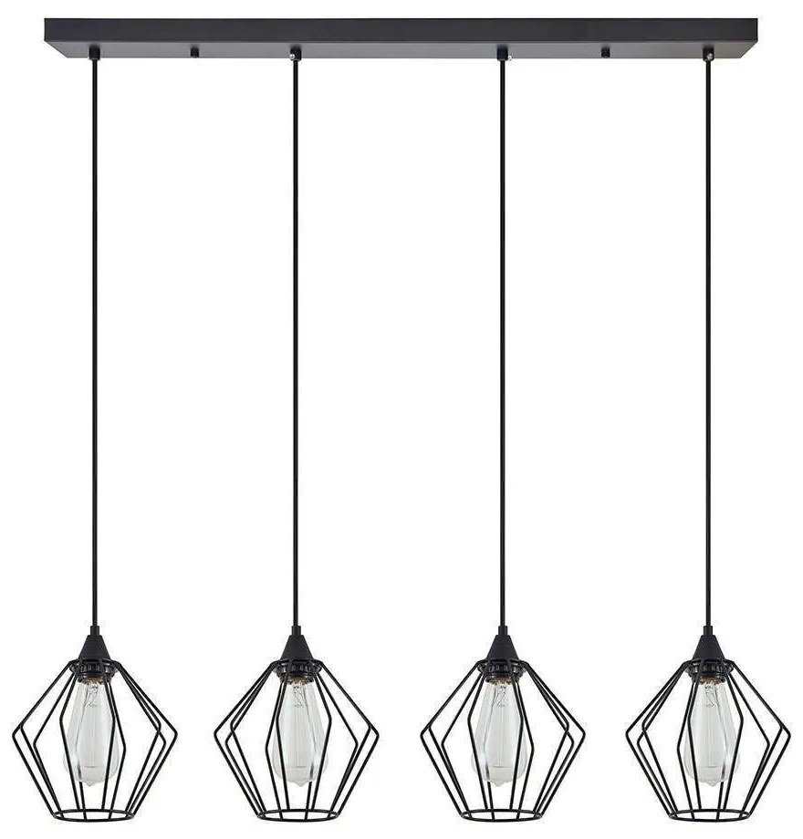 Φωτιστικό Οροφής - Ράγα Adept 77-8752 87x20x300cm 4xE27 60W Black Homelighting