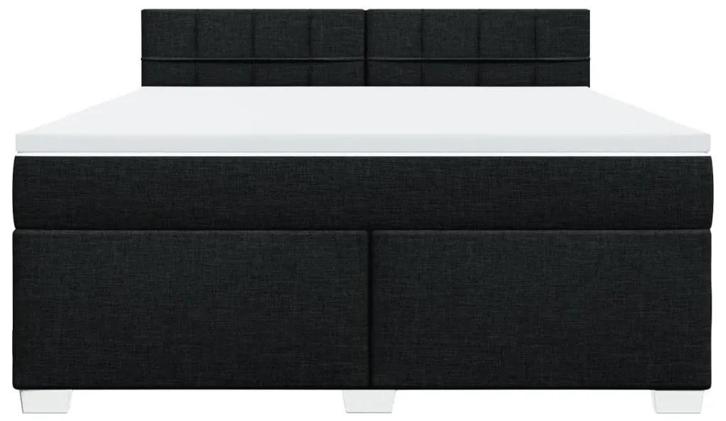 vidaXL Κρεβάτι Boxspring με Στρώμα Μαύρο 180x200 εκ. Υφασμάτινο