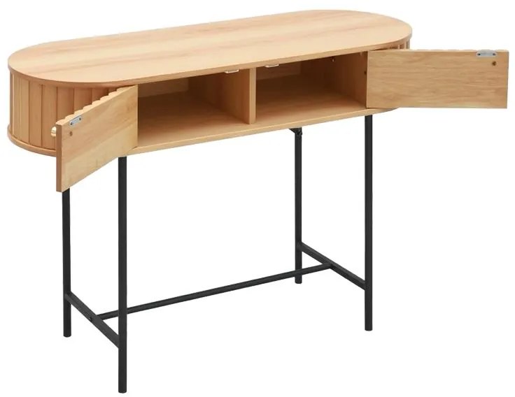 Κονσόλα Zeplen MDF-μέταλλο σε oak απόχρωση 100x35x75εκ 100x35x75 εκ.