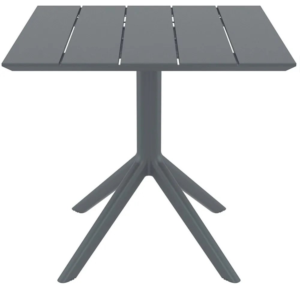 Τραπέζι Paris 20.0867 80x80x74cm Dark Grey