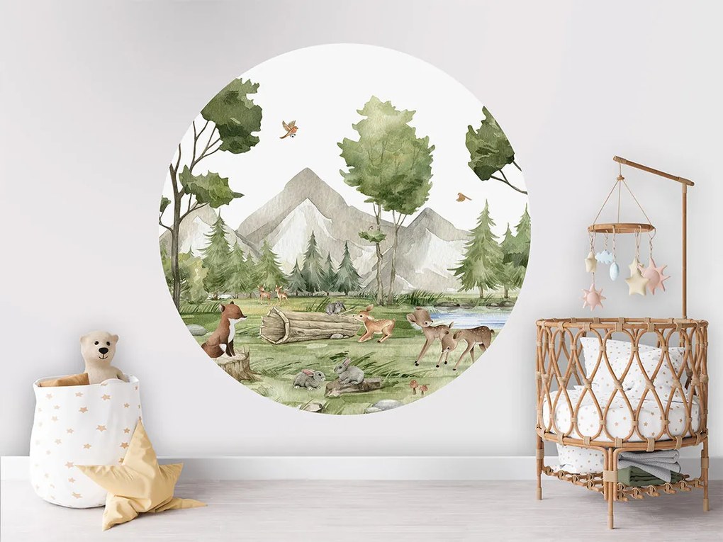 Forest Joy Ταπετσαρια Τοιχου Πρασινο Στρογγυλη 80cm