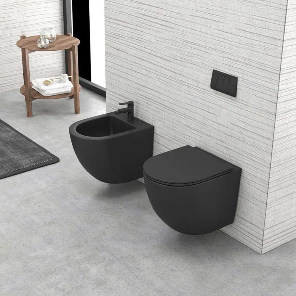 Καπάκι Αναρτώμενης Λεκάνης Milos S-LT046E-NB Black Karag Plastic