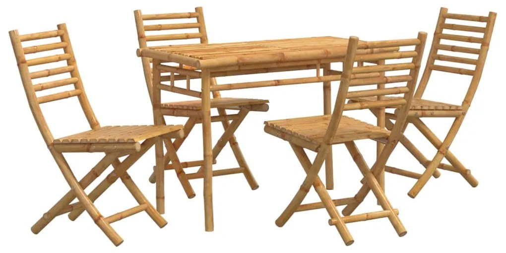 vidaXL Σετ Τραπεζαρίας Κήπου 5 Τεμαχίων από Μπαμπού