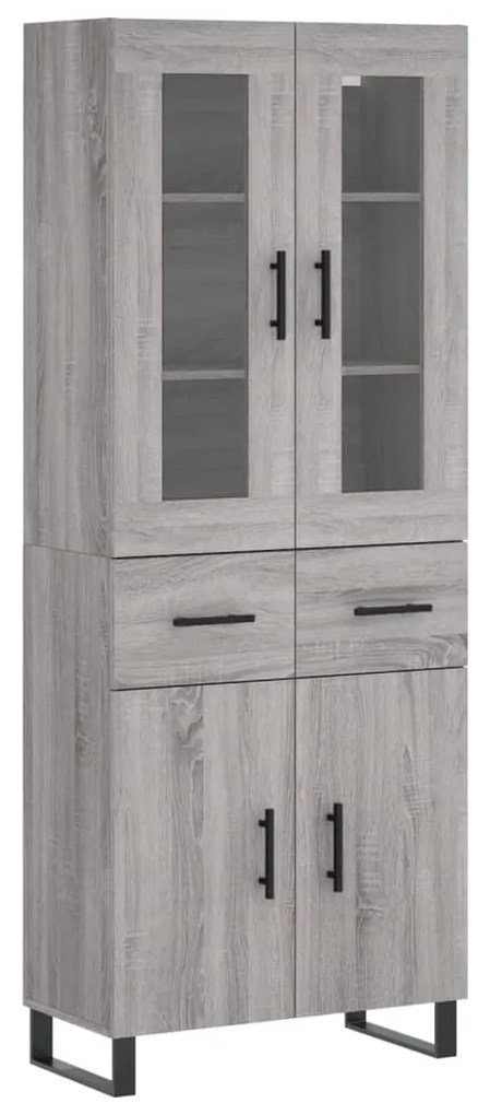 vidaXL Ντουλάπι Γκρι Sonoma 69,5 x 34 x 180 εκ. Επεξεργασμένο Ξύλο