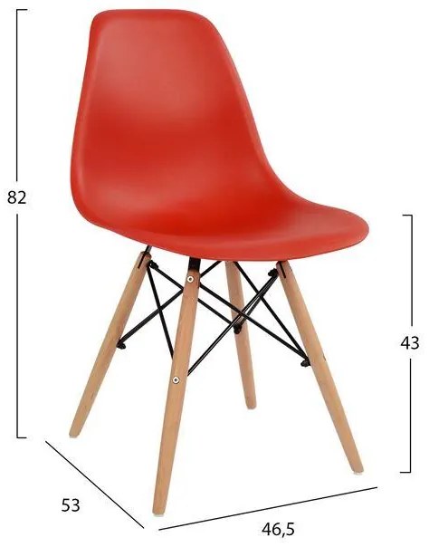 Σετ τραπεζαρίας C10228 5τμχ με Τραπέζι MINIMAL 120x80x73εκ. &amp; Καρέκλες TWIST Κόκκινες