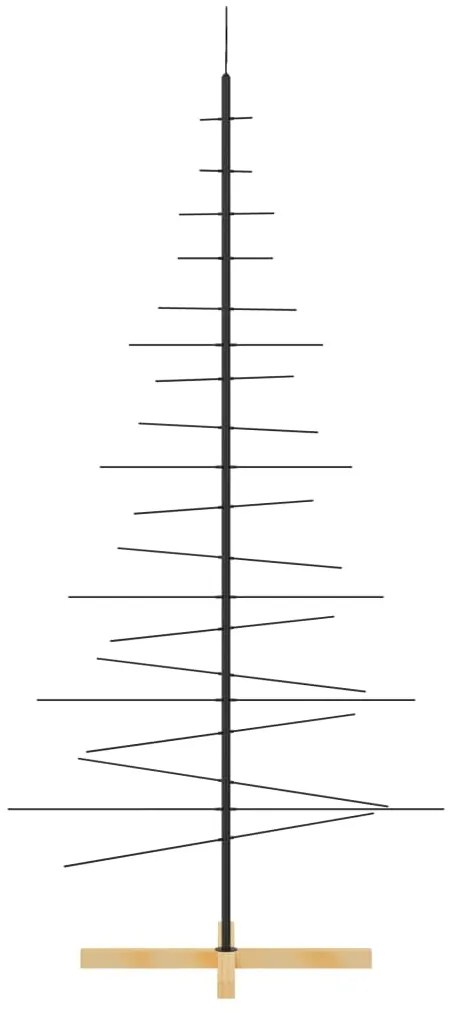 vidaXL Χριστουγεννιάτικο Δέντρο Μαύρο 180 εκ. Μέταλλο με Ξύλινη Βάση