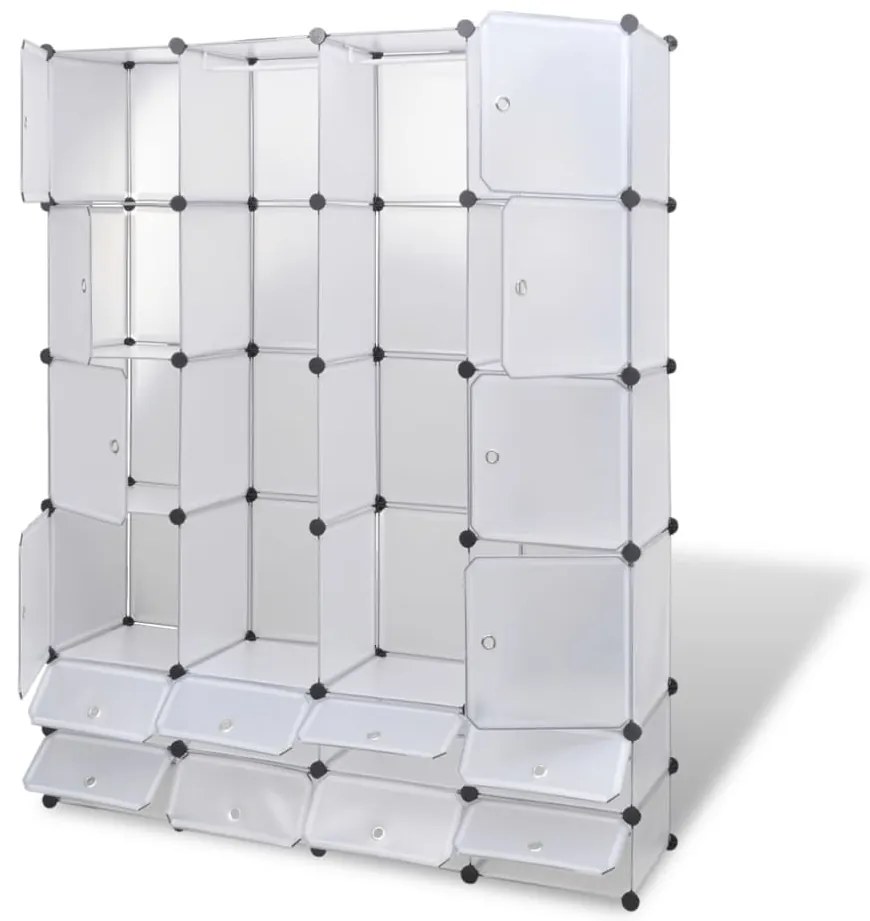 vidaXL Ντουλάπα Σπονδυλωτή 18 Τμήματα Άσπρη 37 x 146 x 180,5 εκ