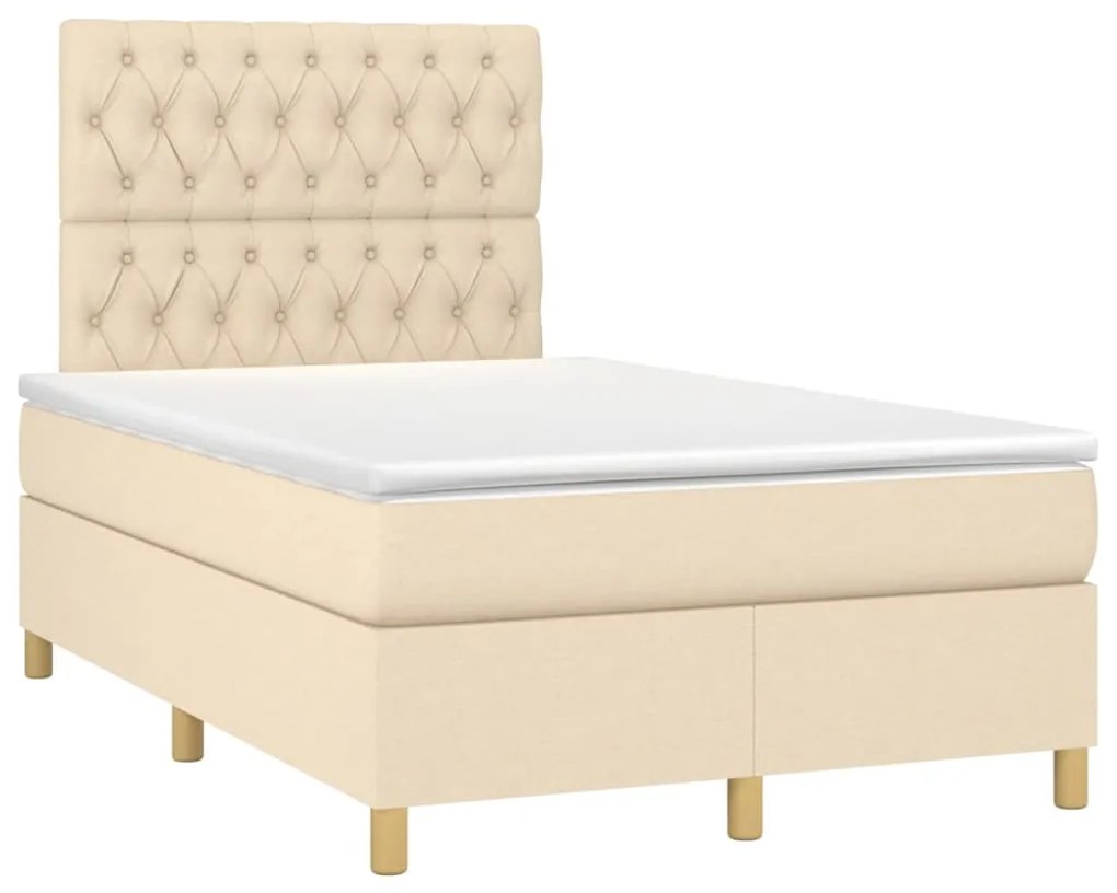 ΚΡΕΒΑΤΙ BOXSPRING ΜΕ ΣΤΡΩΜΑ ΚΡΕΜ 120X200 ΕΚ. ΥΦΑΣΜΑΤΙΝΟ 3142566