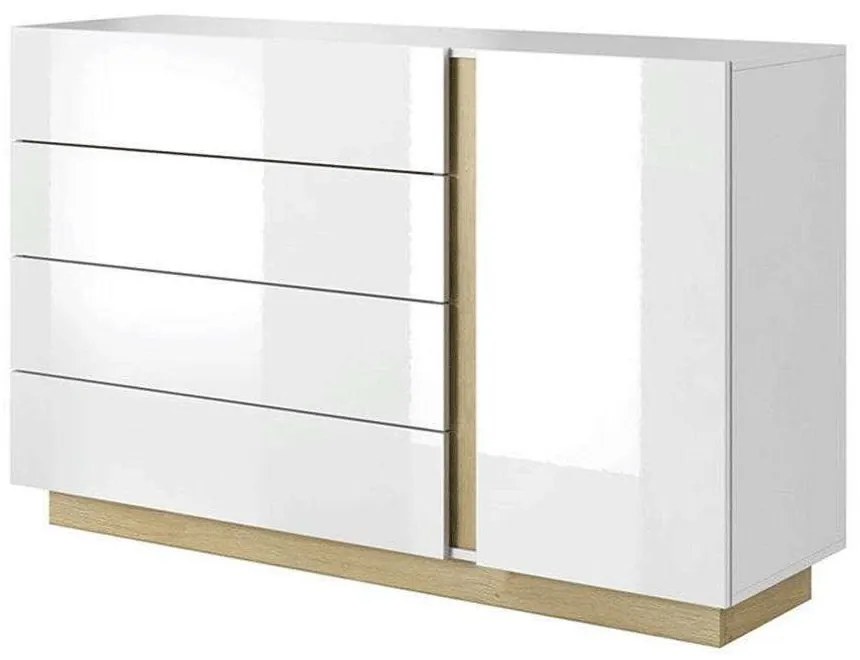 Μπουφές Arco 4s 138,2x90,5x40cm Natural-White Μοριοσανίδα