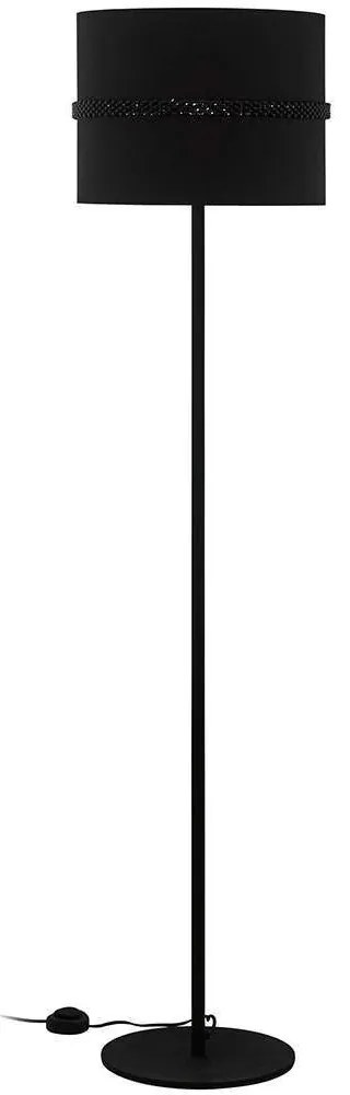 Φωτιστικό Δαπέδου Paraguaio 390036 Φ36x165cm 1xE27 40W Black Eglo Steel,Fabric,Wood