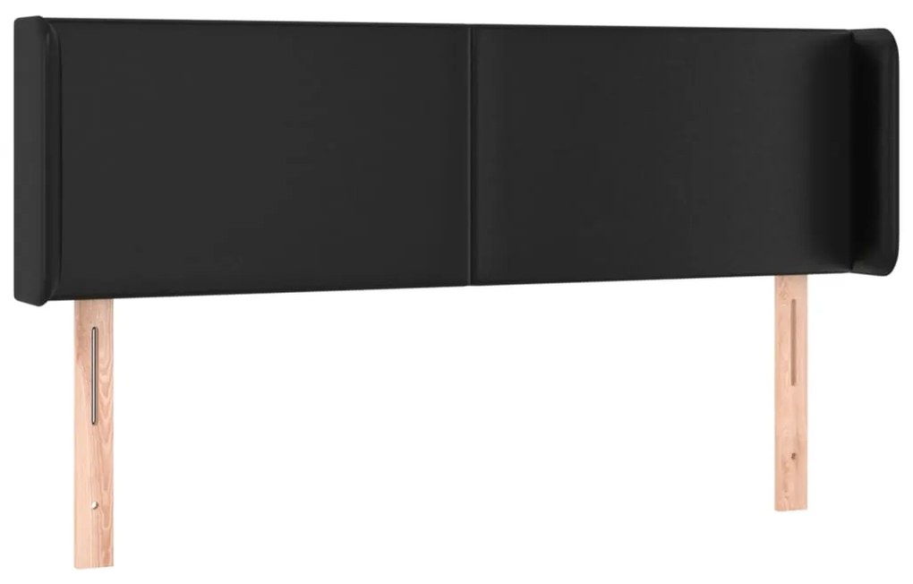 Κεφαλάρι με Πτερύγια Μαύρο 147x16x78/88 εκ. Συνθετικό Δέρμα 3118578