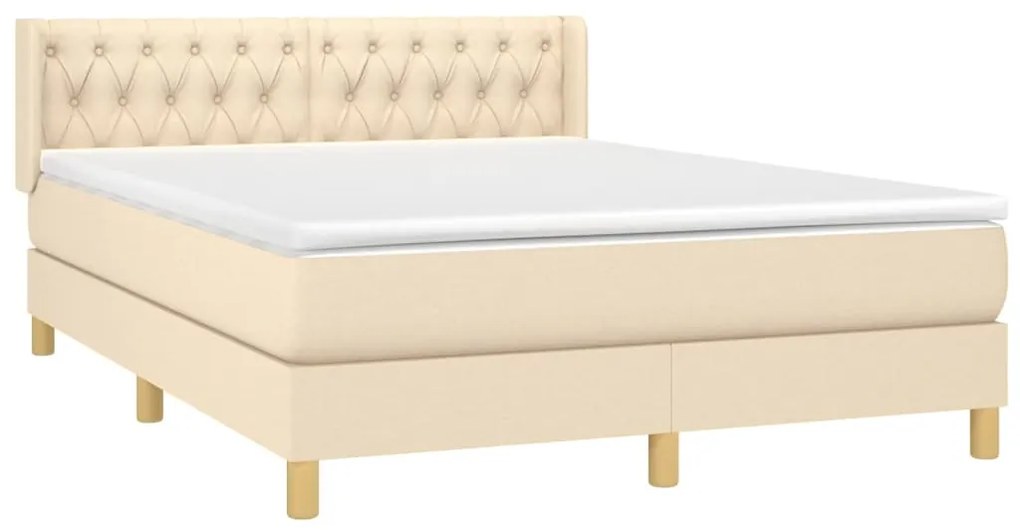 ΚΡΕΒΑΤΙ BOXSPRING ΜΕ ΣΤΡΩΜΑ ΚΡΕΜ 140X190 ΕΚ. ΥΦΑΣΜΑΤΙΝΟ 3130510