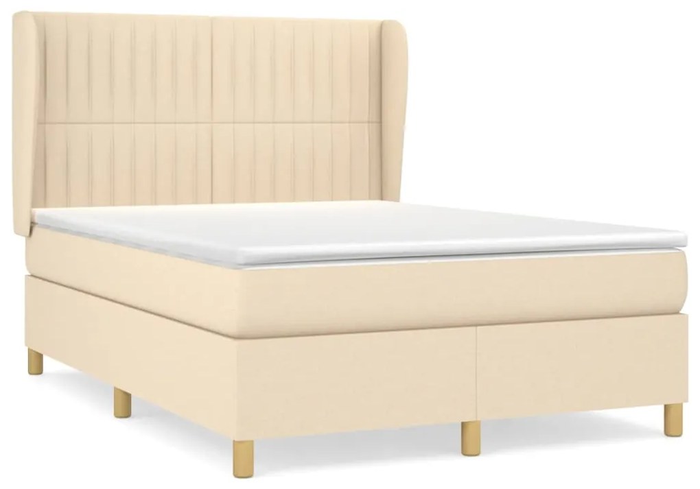 ΚΡΕΒΑΤΙ BOXSPRING ΜΕ ΣΤΡΩΜΑ ΚΡΕΜ 140X190 ΕΚ. ΥΦΑΣΜΑΤΙΝΟ 3128682