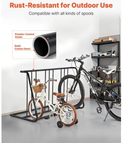 VEVOR Floor Bike Rack for 3-Inch Tire Width Grid Bike Rack 6-Bicycle Capacity